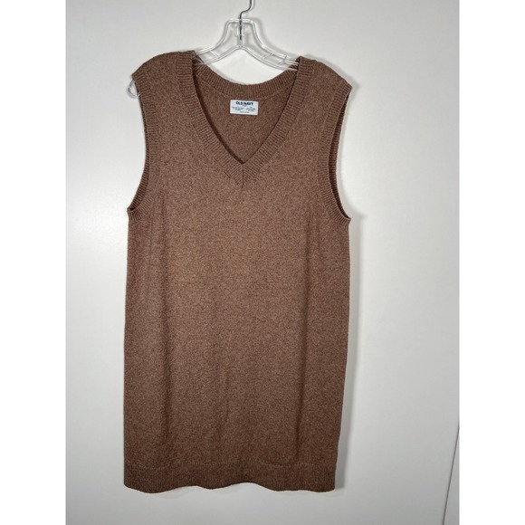 Old Navy Tops - Old Navy SoSoft Brown Neutral V-Neck Sweater Vest Dress Academia Preppy Large
